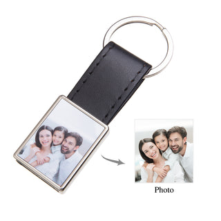 Custom Photo Leather Keychain