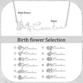 Custom Name Birthflower Necklace