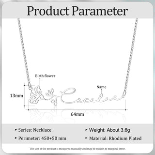 Custom Name Birthflower Necklace