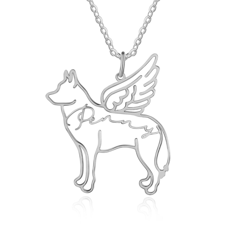 Custom Name Necklace with Dog
