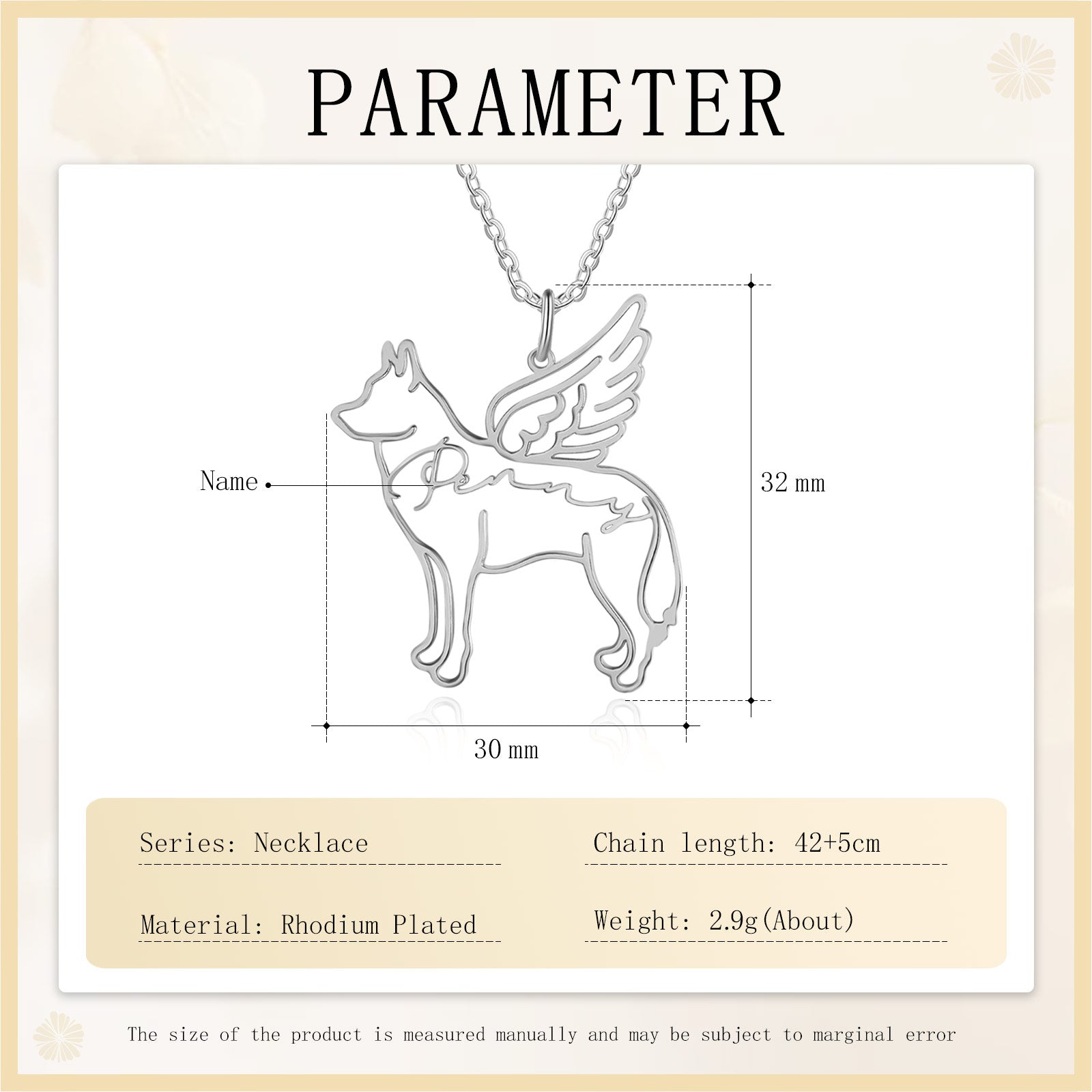 Custom Name Necklace with Dog