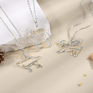 Custom Name Necklace with Dog