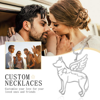 Custom Name Necklace with Dog