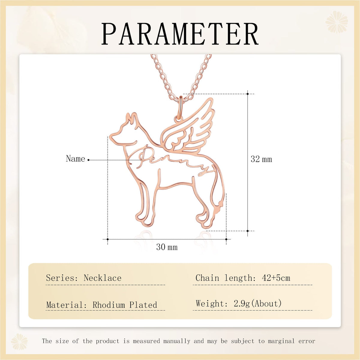 Custom Name Necklace with Dog