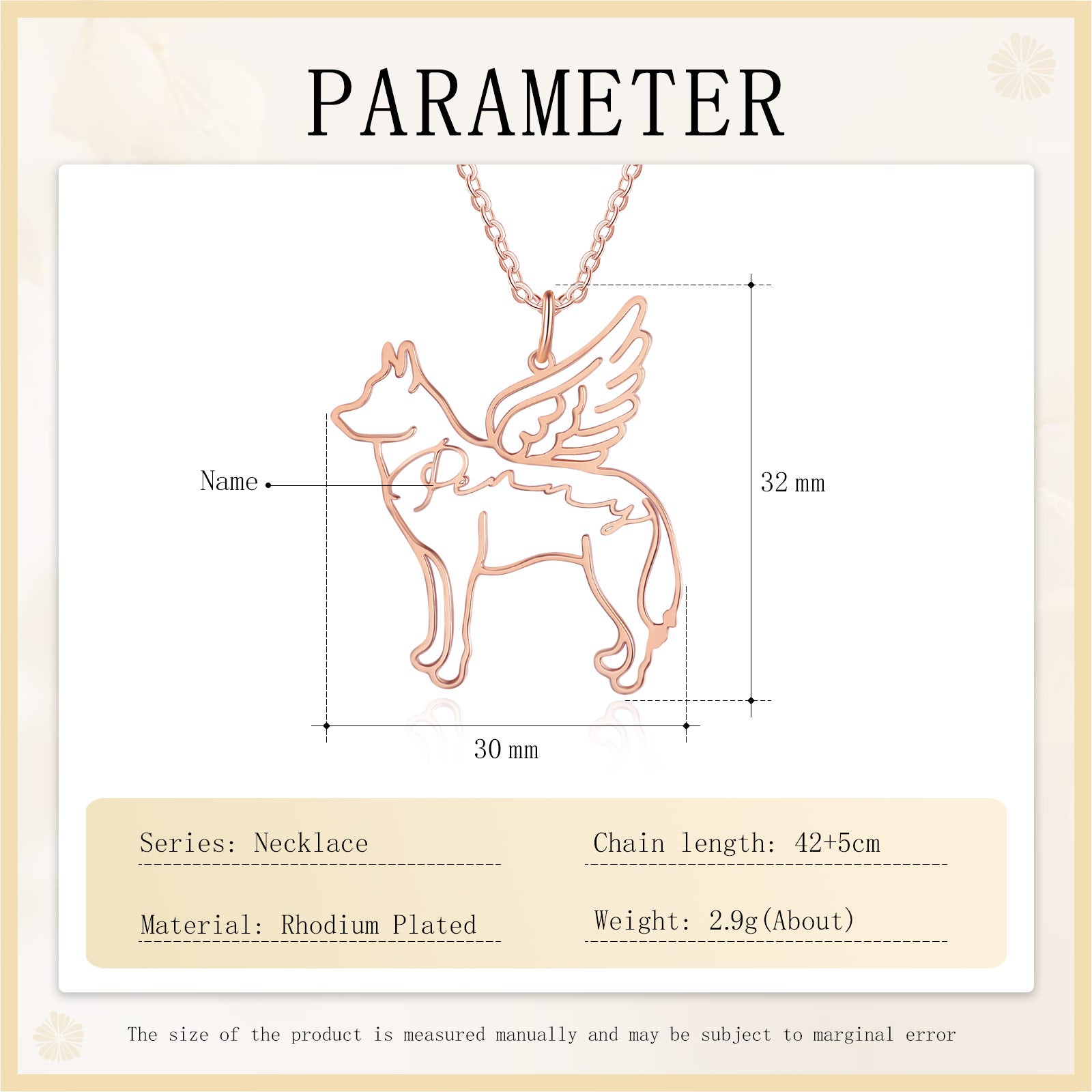 Custom Name Necklace with Dog