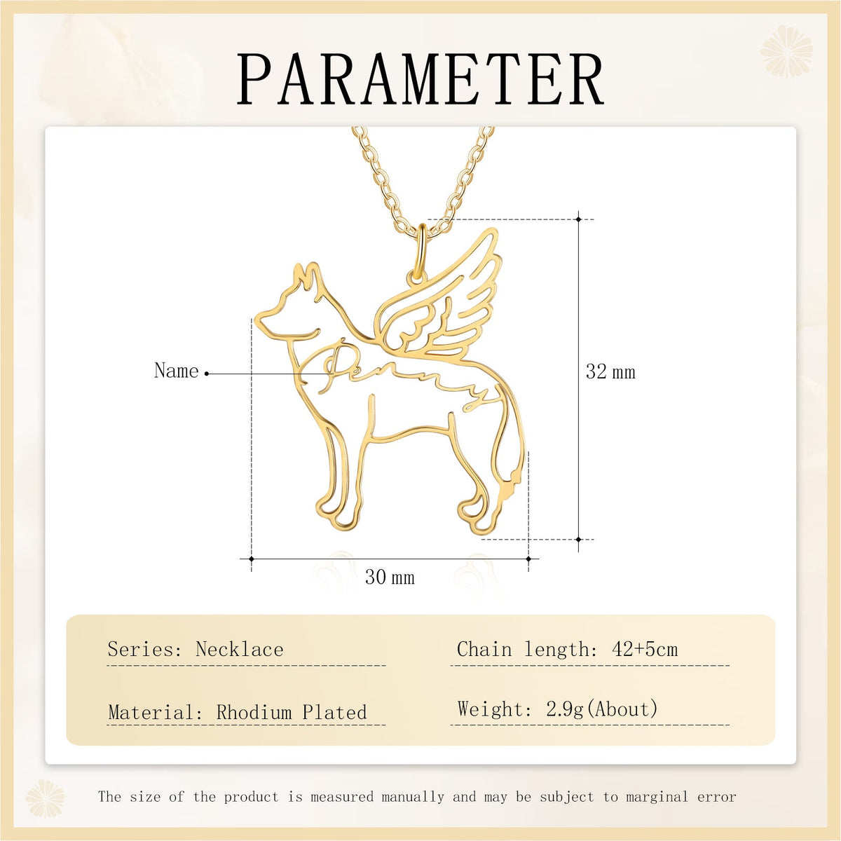 Custom Name Necklace with Dog