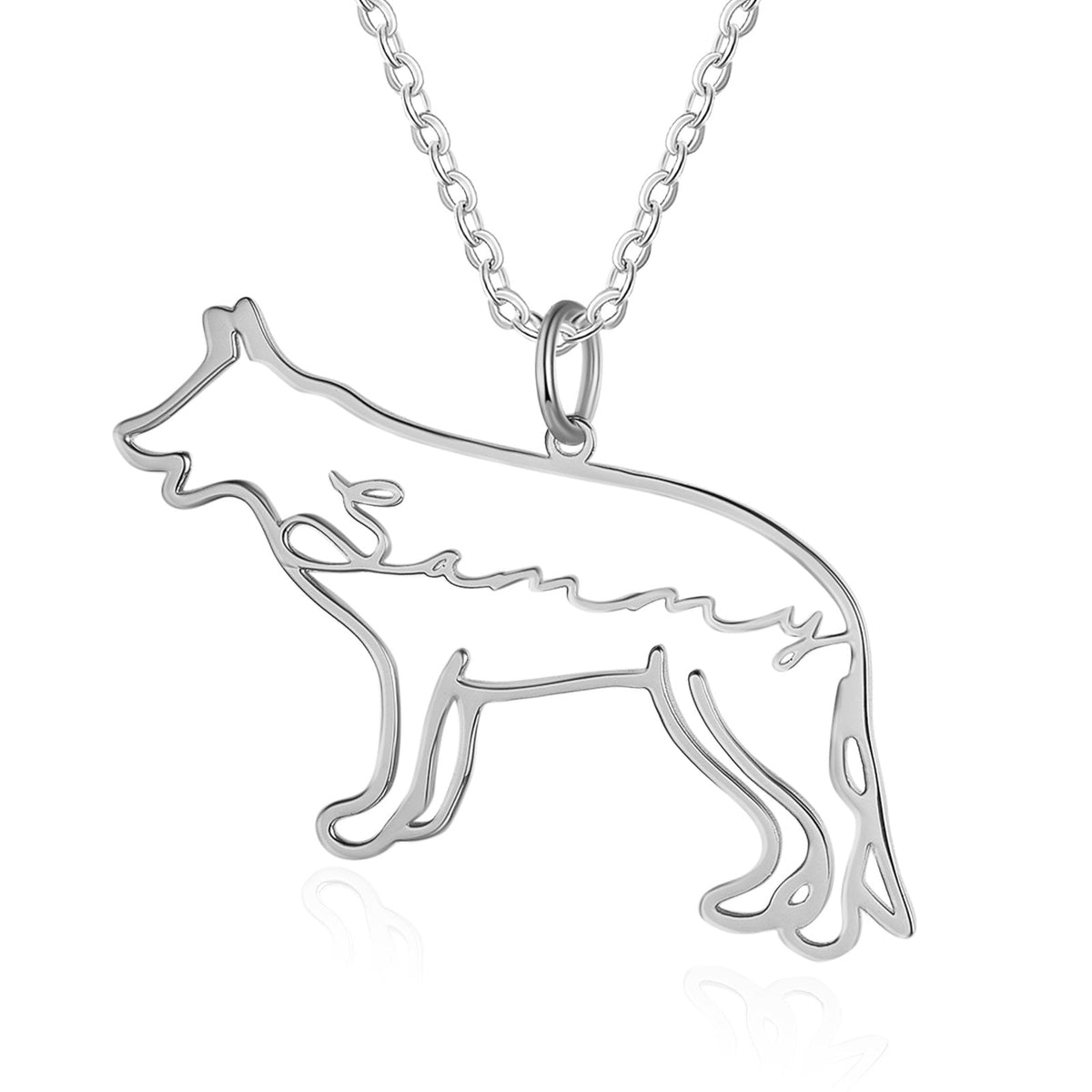 Custom Name Necklace with Dog