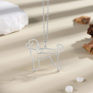 Custom Name Necklace with Dog