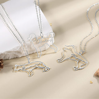 Custom Name Necklace with Dog