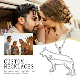 Custom Name Necklace with Dog