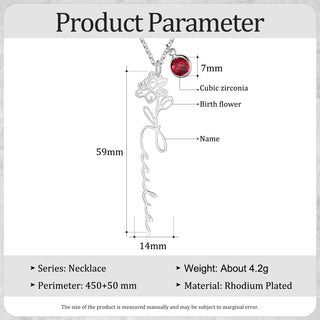 Custom Name Birthflower Necklace