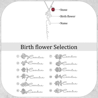 Custom Name Birthflower Necklace