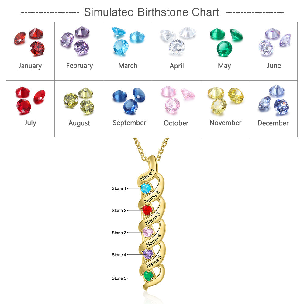 Personalized Rhodium Plated Birthstone Necklace