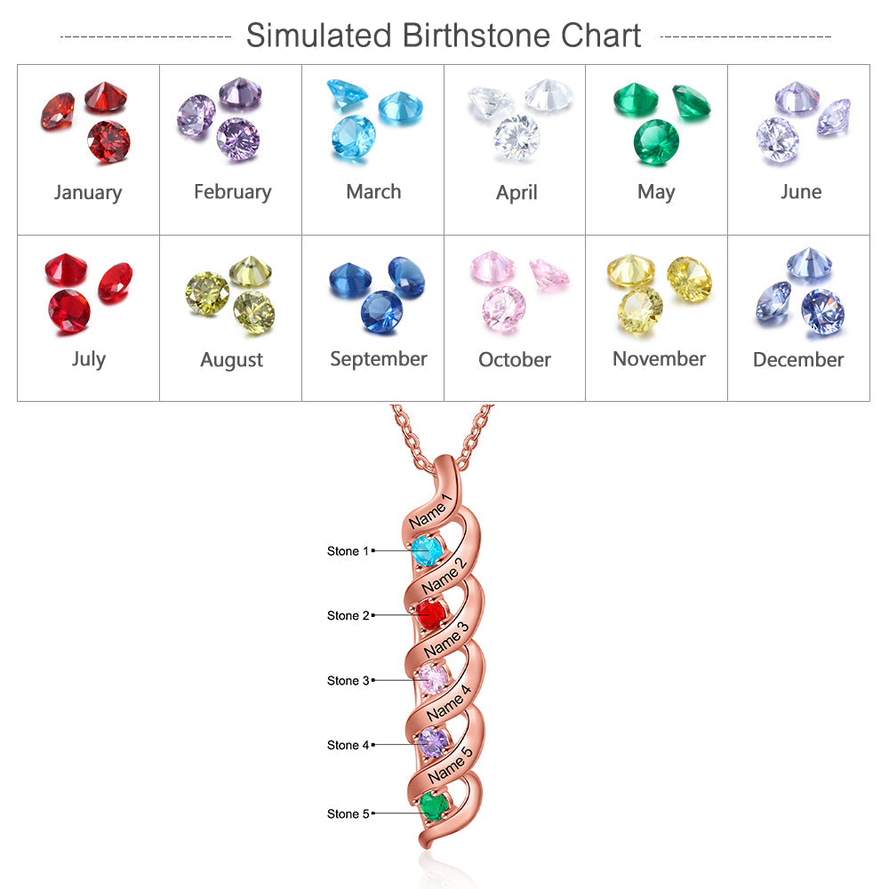 Personalized Rhodium Plated Birthstone Necklace