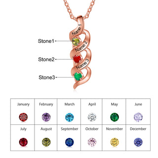 Personalized Rhodium Plated Birthstone Necklace