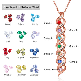Personalized Rhodium Plated Birthstone Necklace