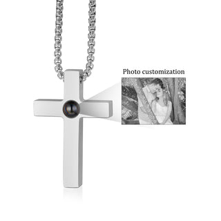 Custom Photo Projection Cross Necklace