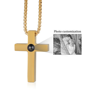 Custom Photo Projection Cross Necklace