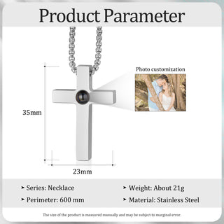 Custom Photo Projection Cross Necklace