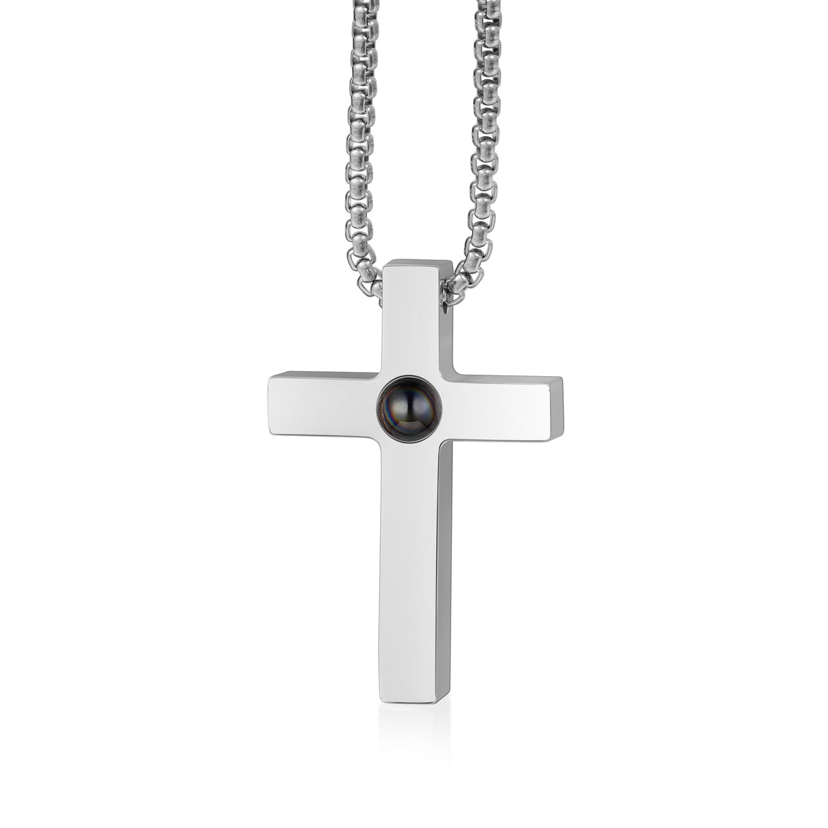 Custom Photo Projection Cross Necklace