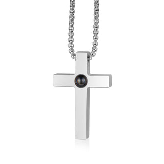 Custom Photo Projection Cross Necklace