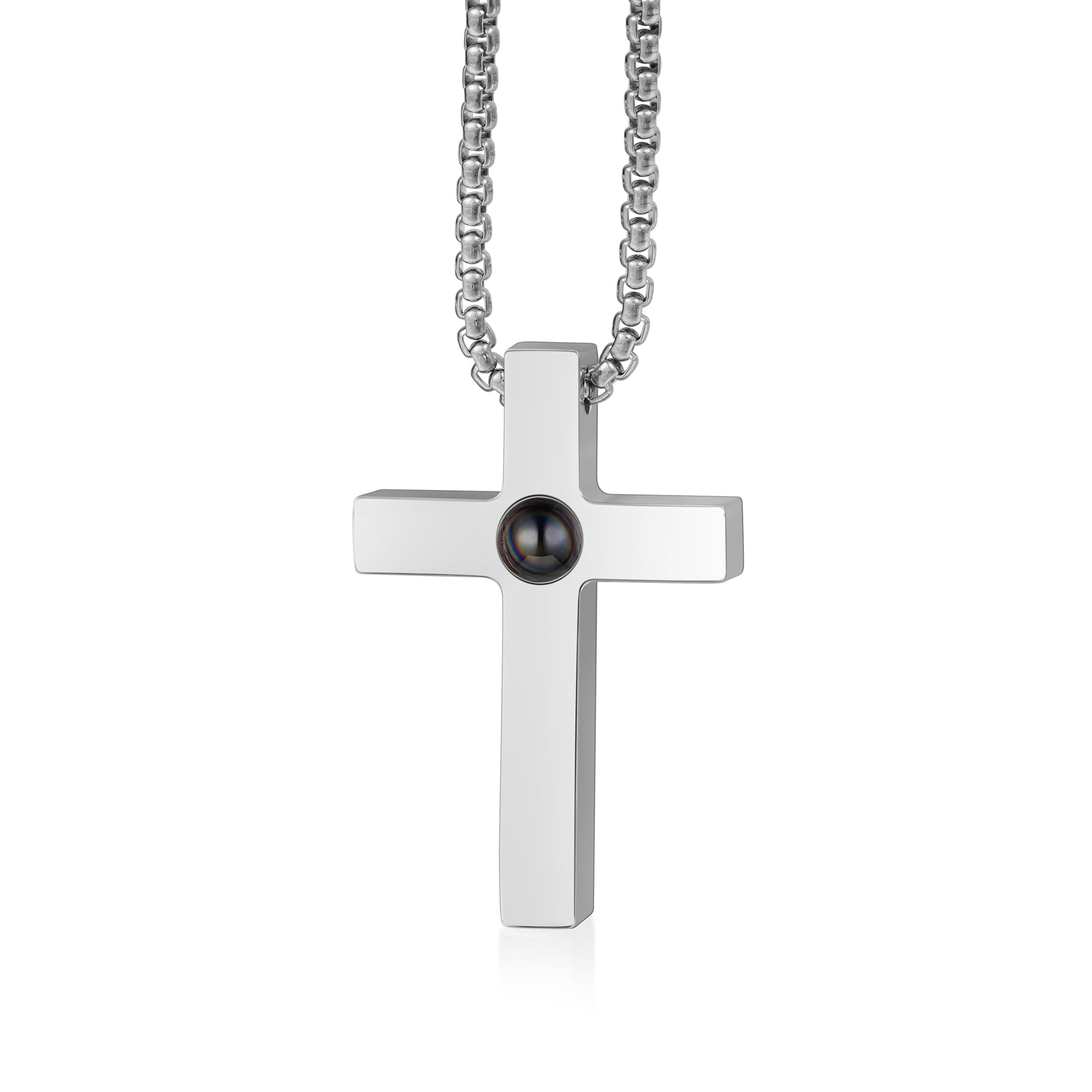 Custom Photo Projection Cross Necklace