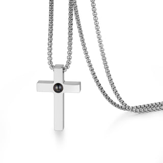 Custom Photo Projection Cross Necklace