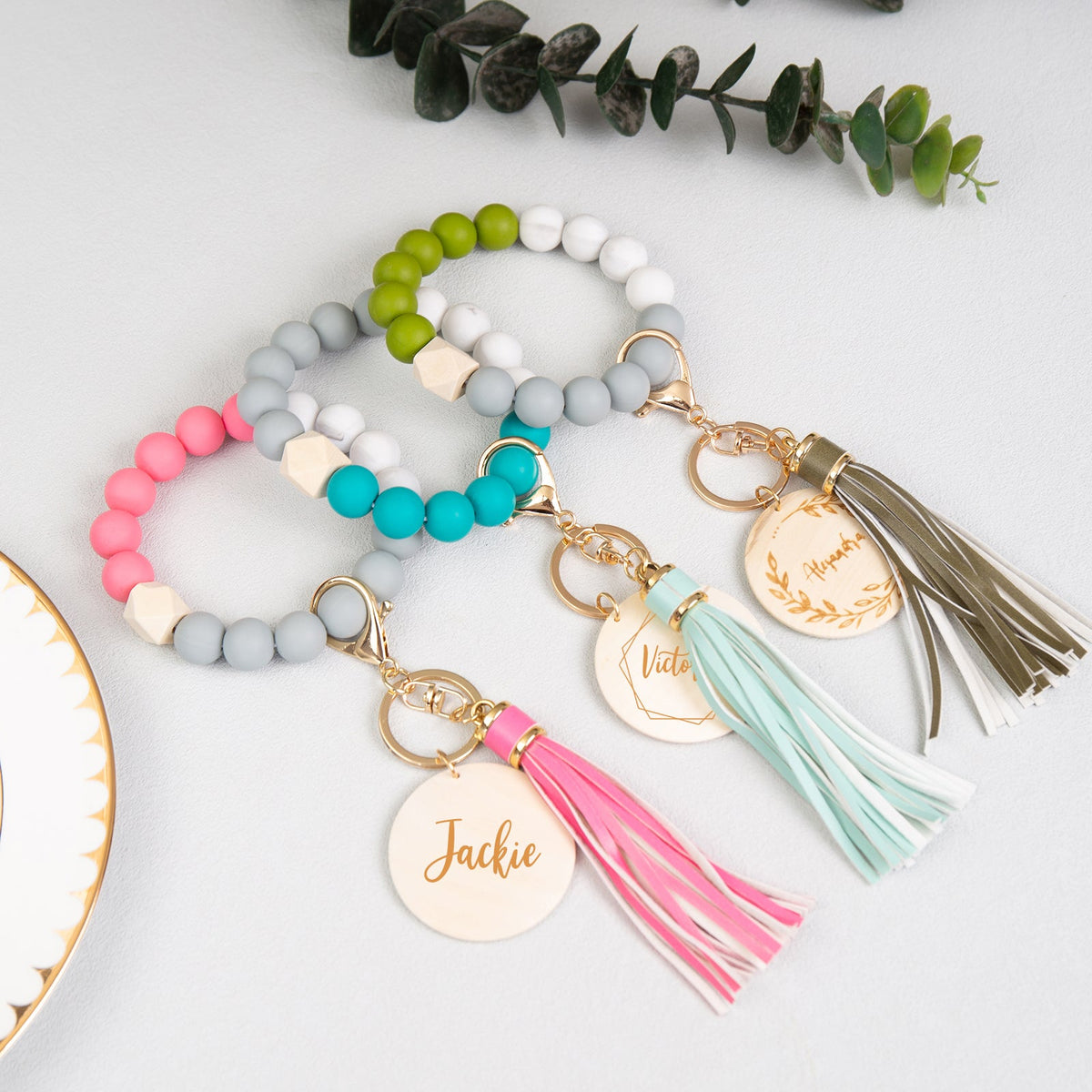 Custom Name Bracelet Keychain