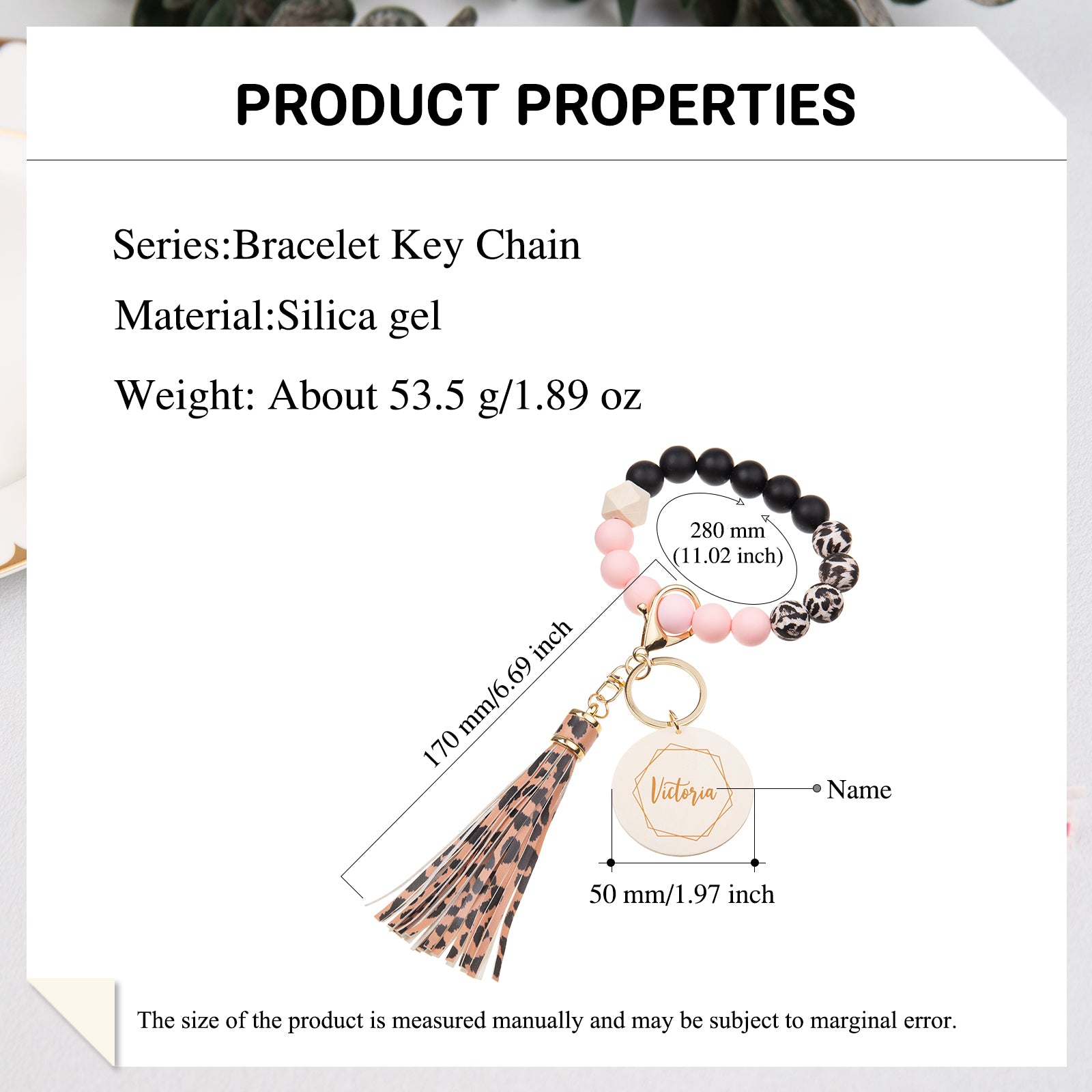 Custom Name Bracelet Keychain