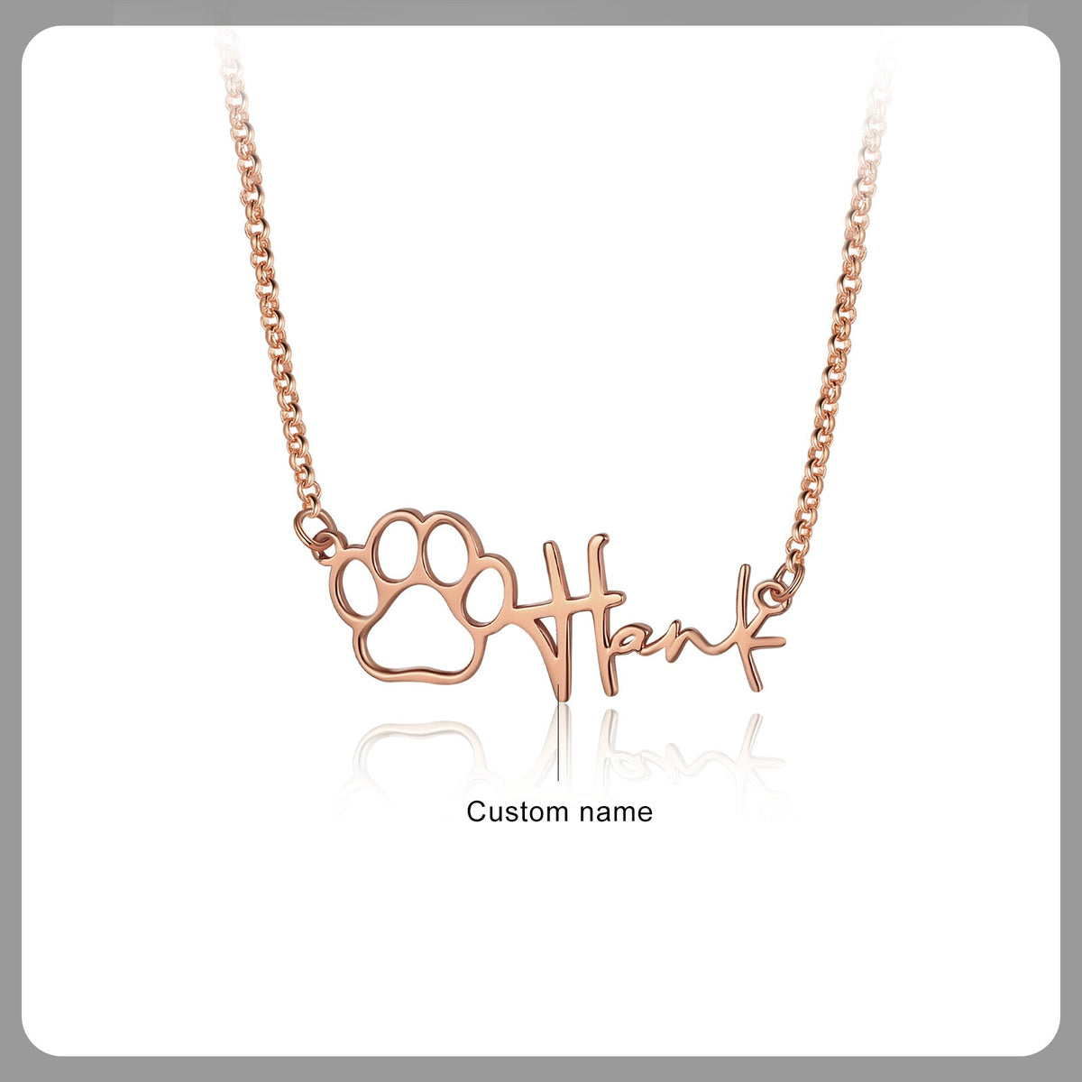 Custom Name Necklace with Paw
