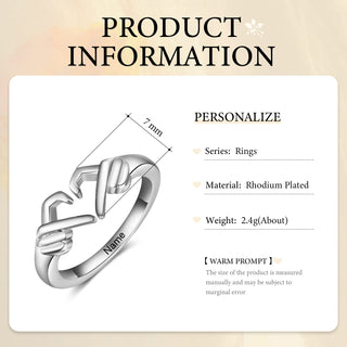 Custom Name Heart Ring