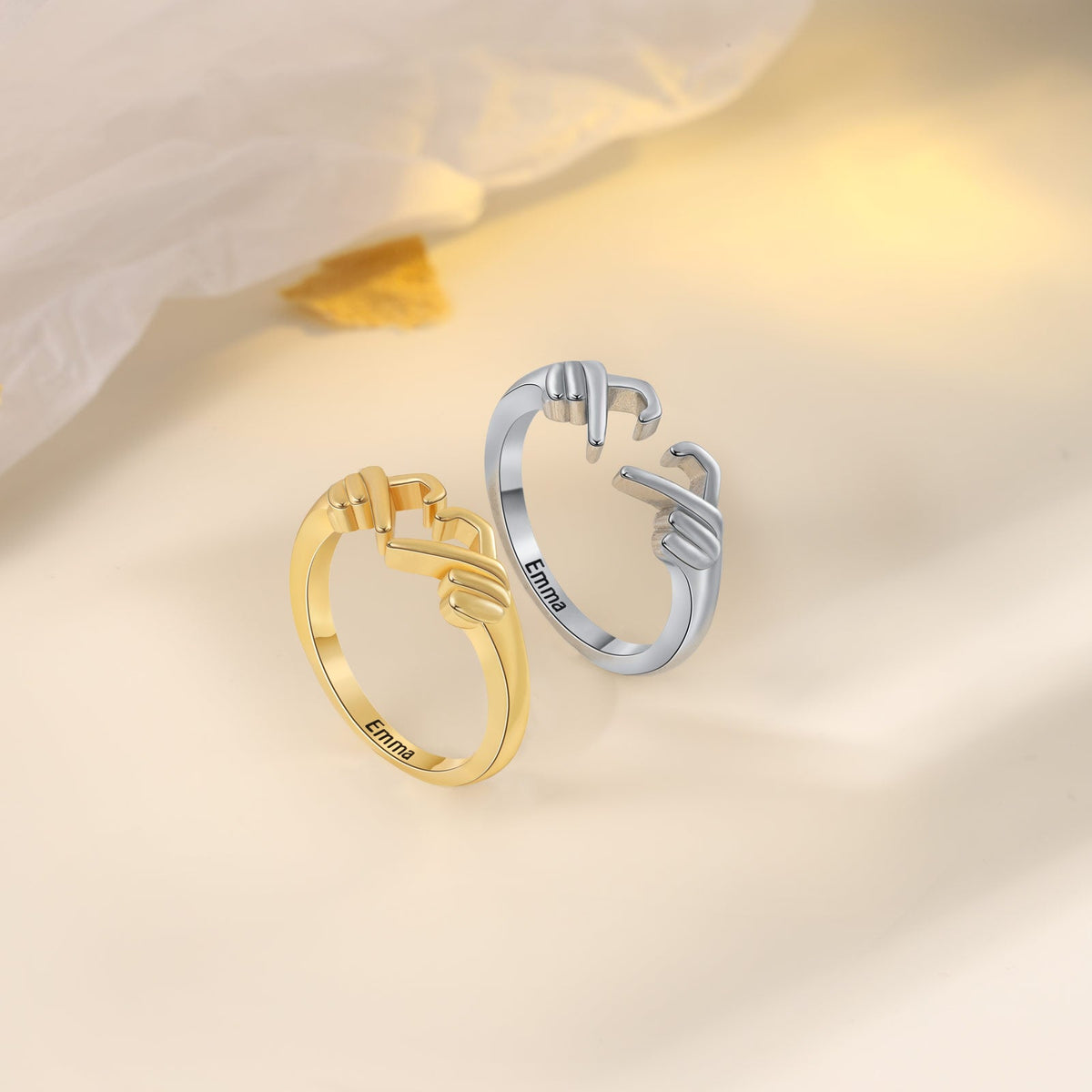 Custom Name Heart Ring