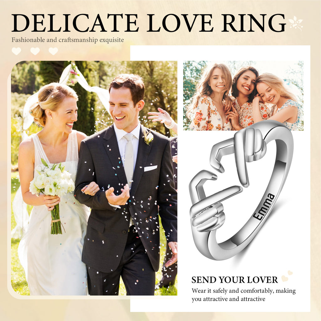 Custom Name Heart Ring