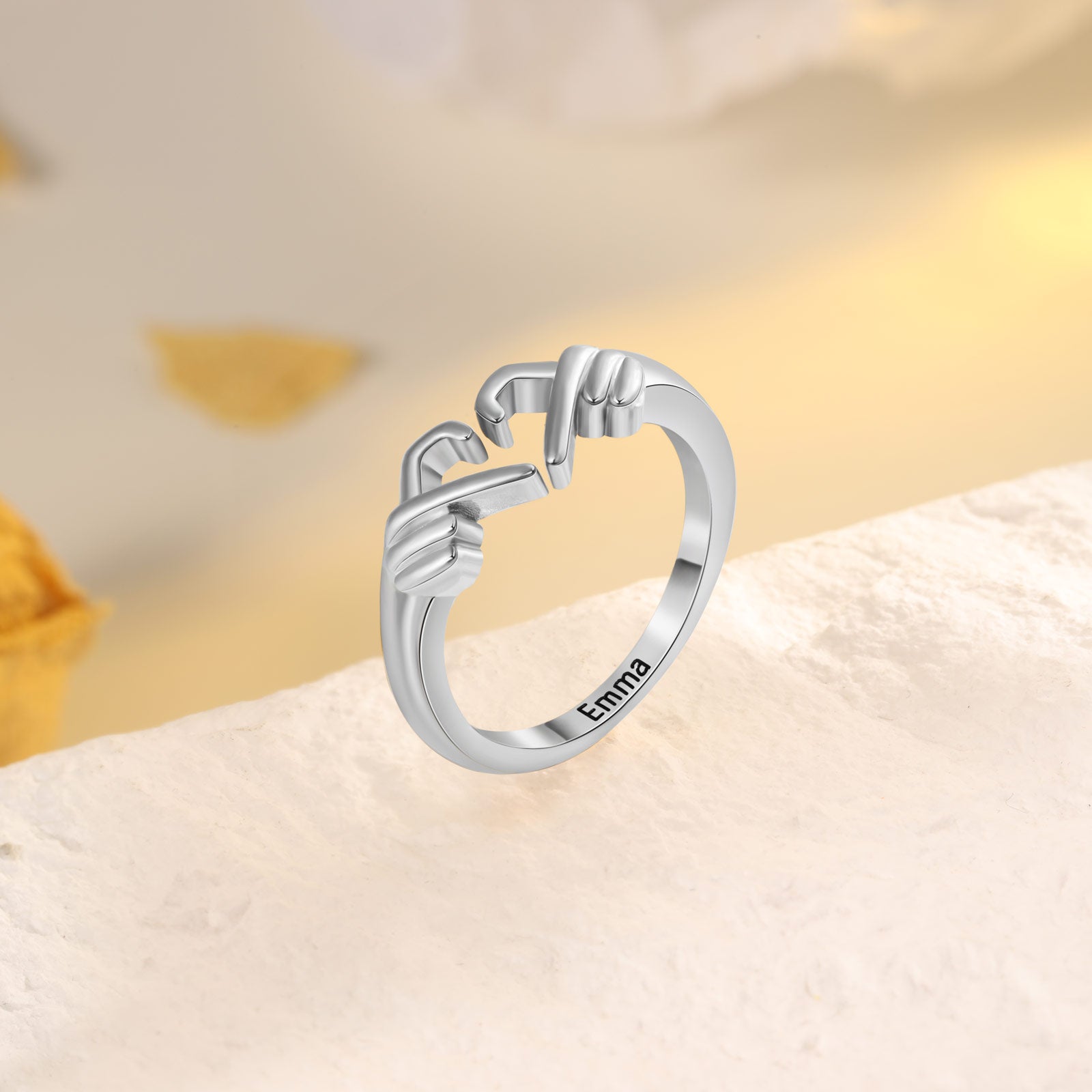 Custom Name Heart Ring