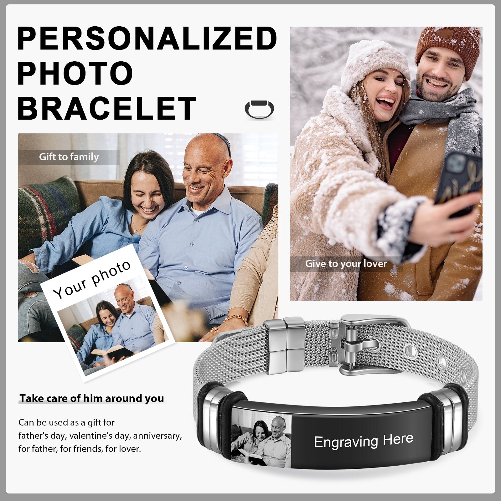 Custom Photo Bnagle Bracelet