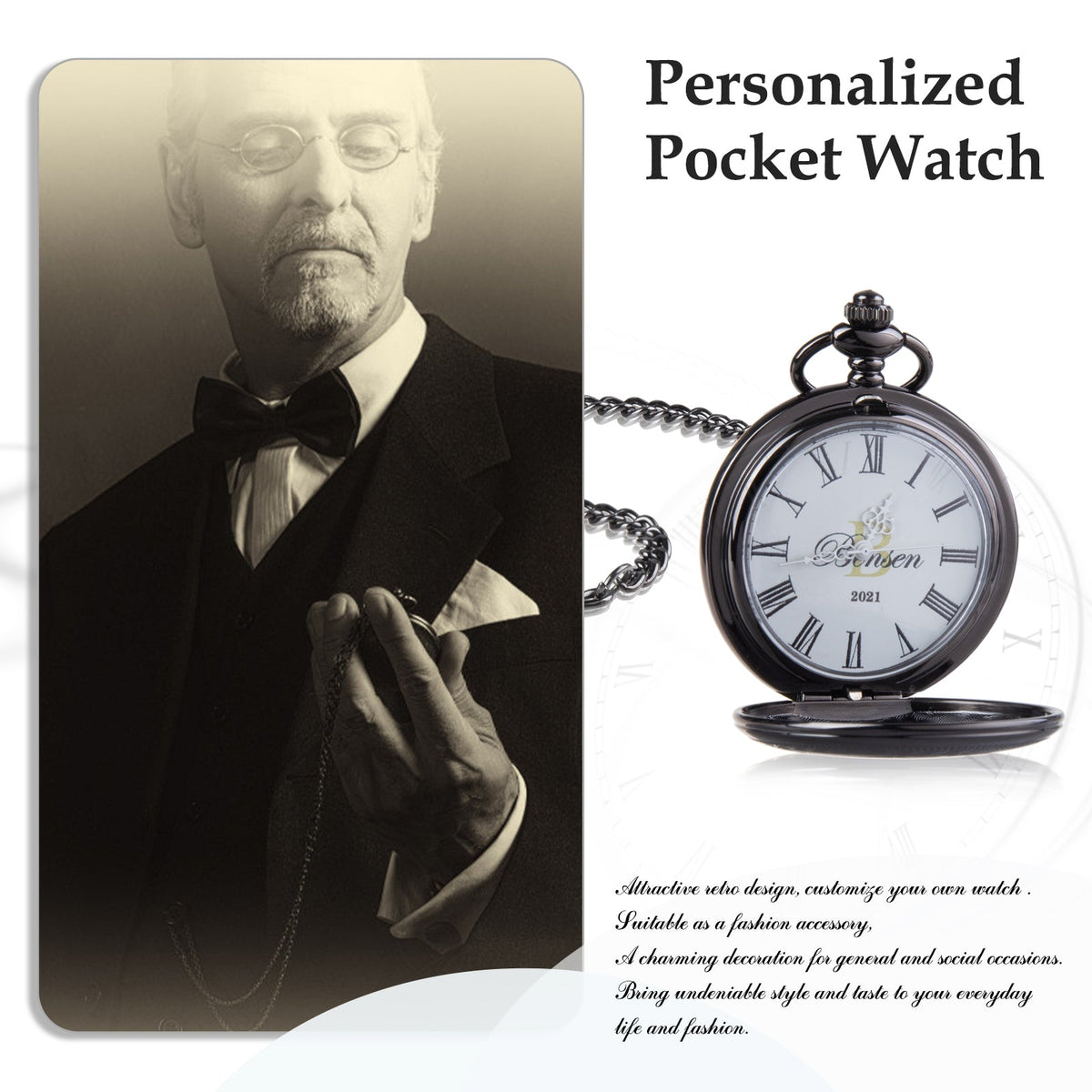 Custom Letter Pocket Watch