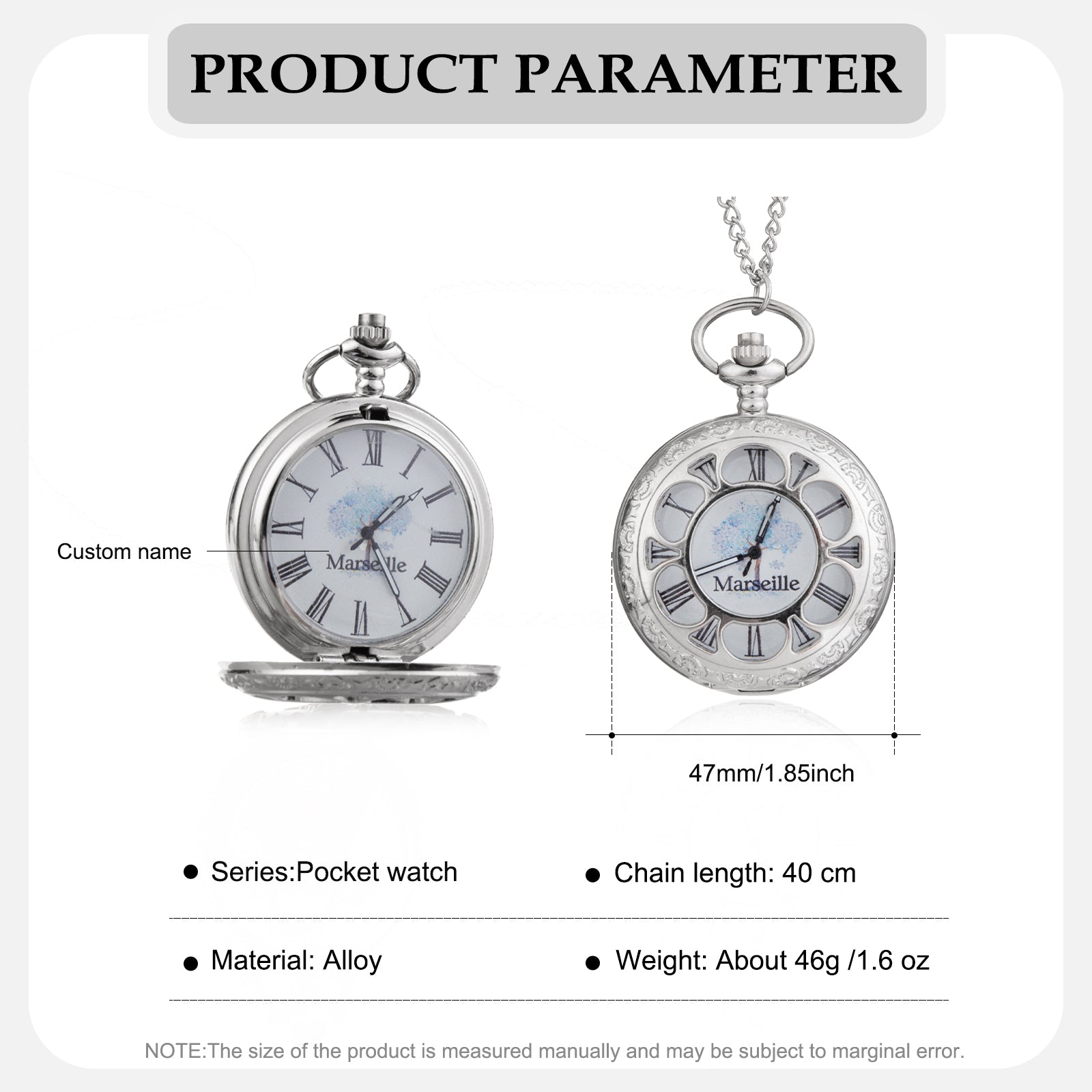 Custom Letter Pocket Watch