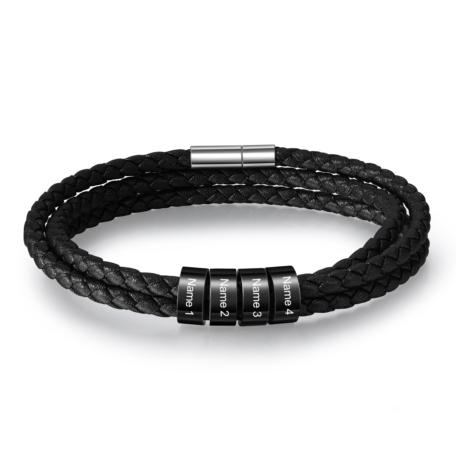 Custom Name Leather Bracelet