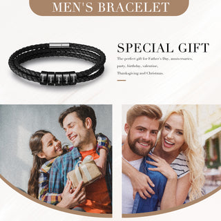 Custom Name Leather Bracelet