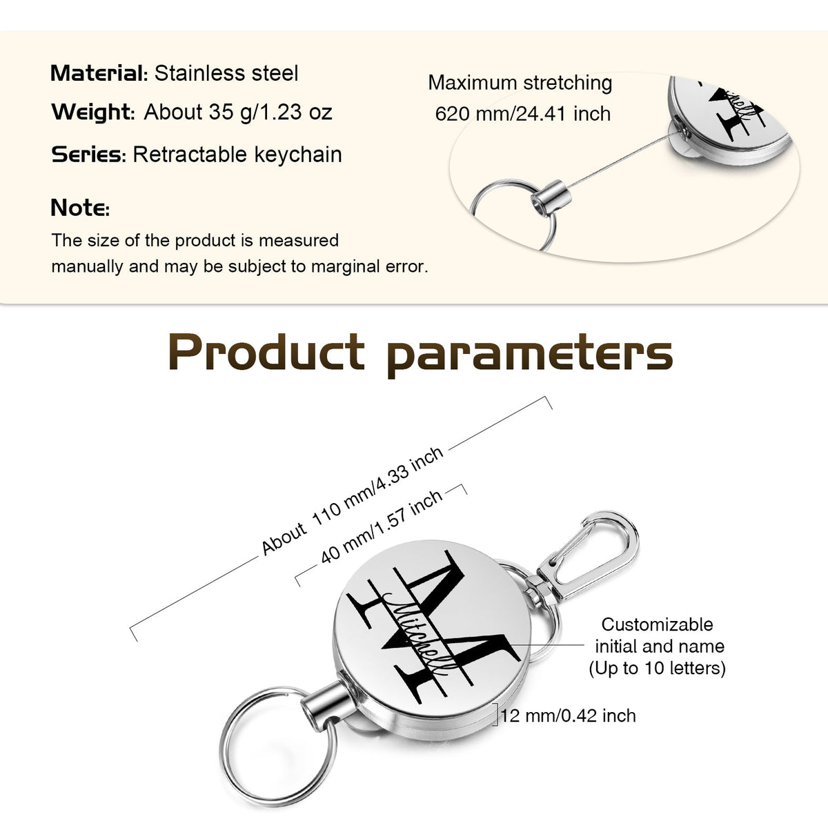 Custom Name Stainless Steel Keychain