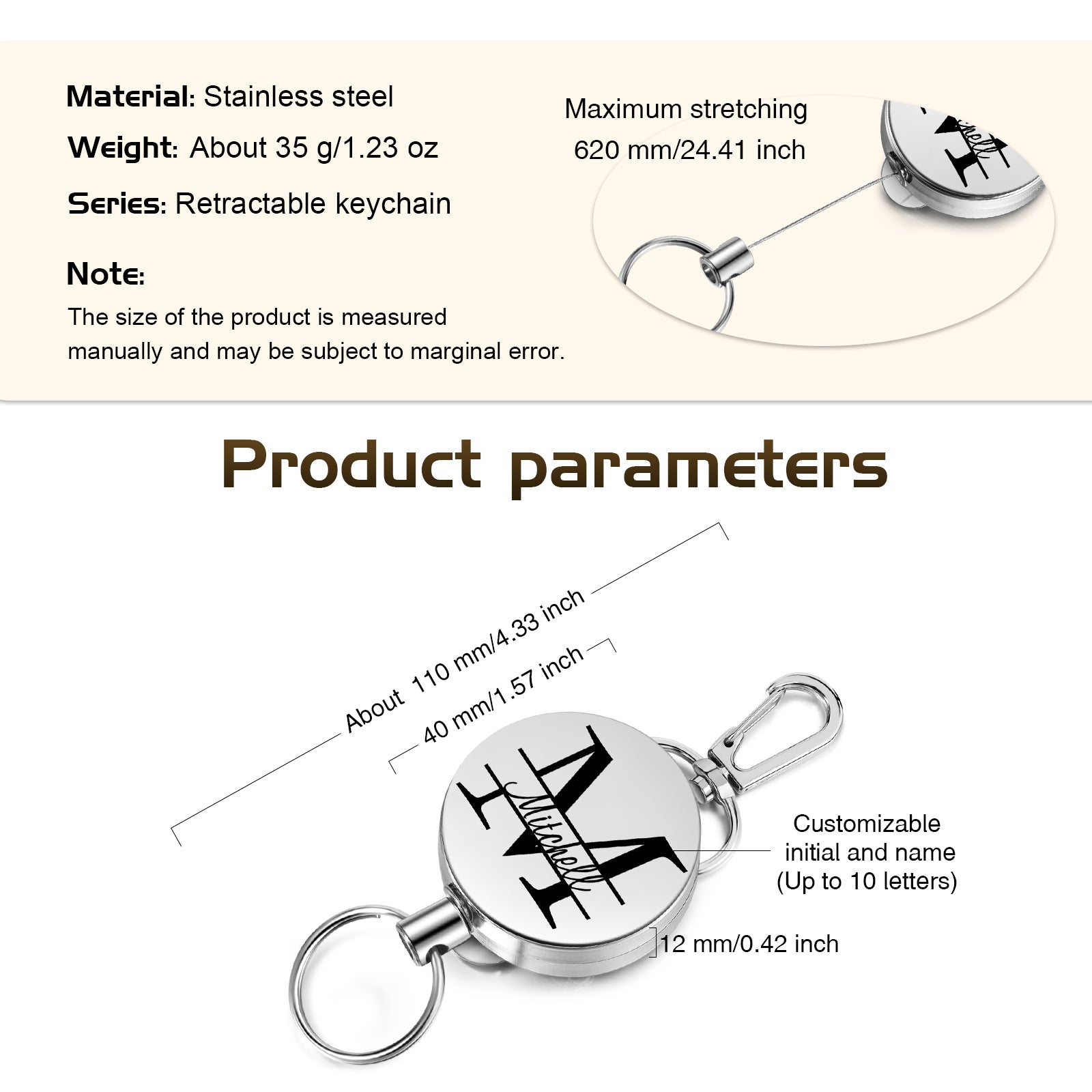 Custom Name Stainless Steel Keychain