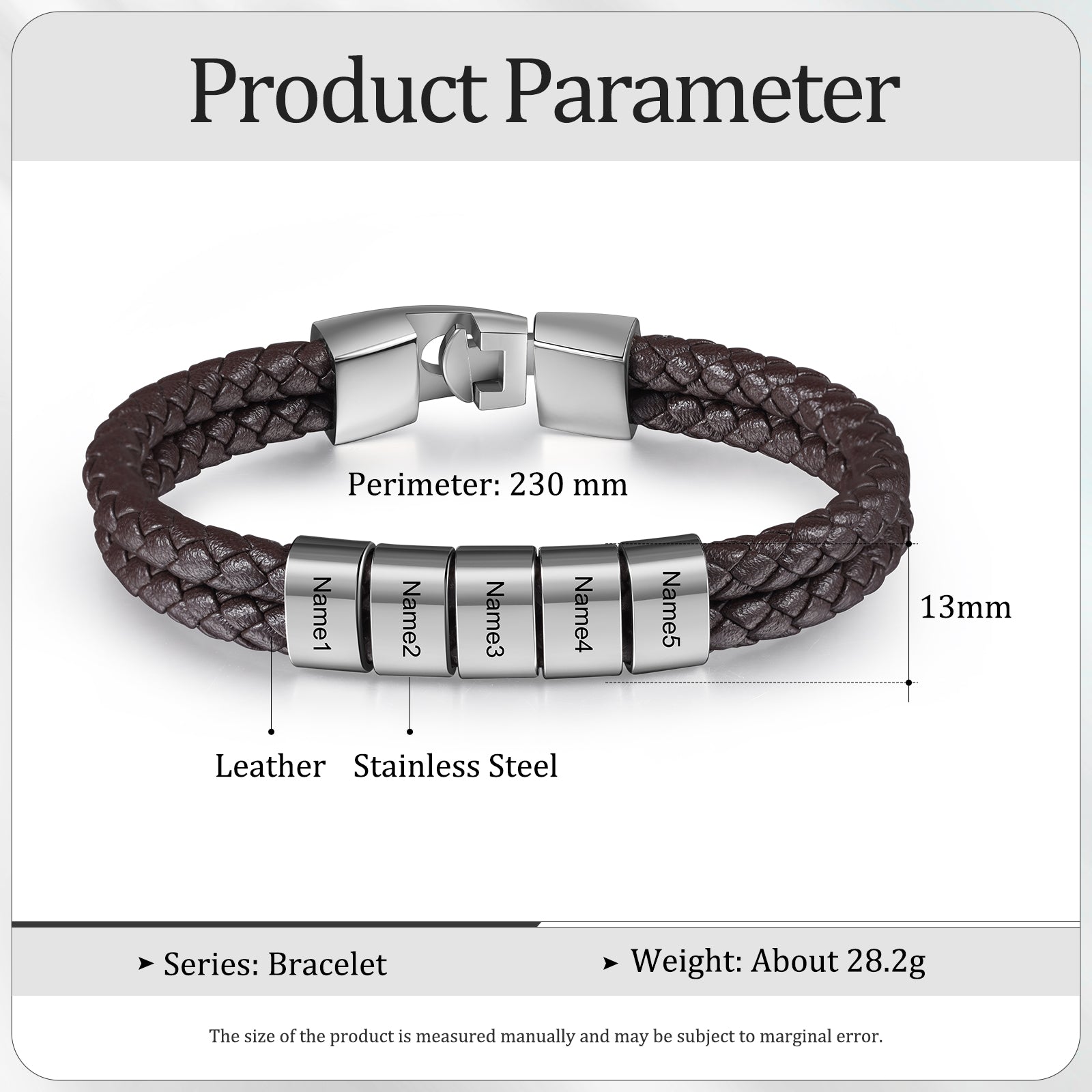 Custom Stainless Steel Black Bracelet