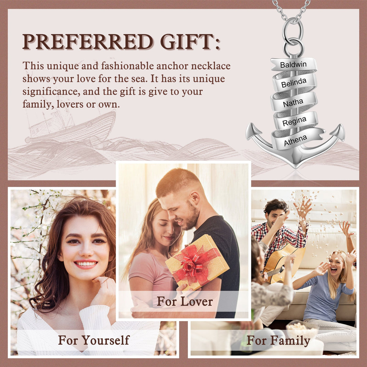 Custom Name Anchorn Necklace