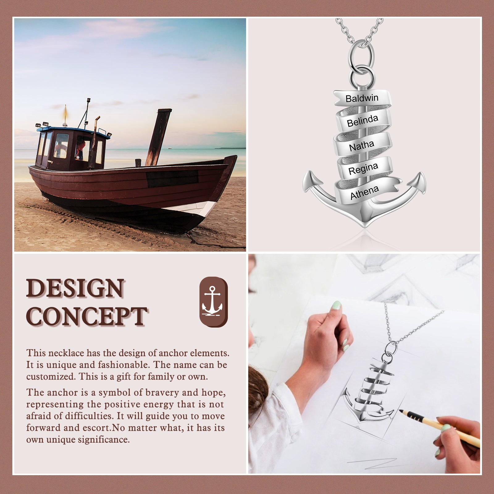 Custom Name Anchorn Necklace