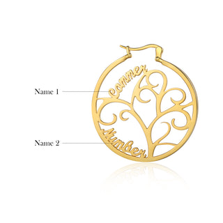 Personalized Name Family Tree Earrings