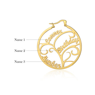 Personalized Name Family Tree Earrings