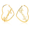 Custom Name Heart Earrings