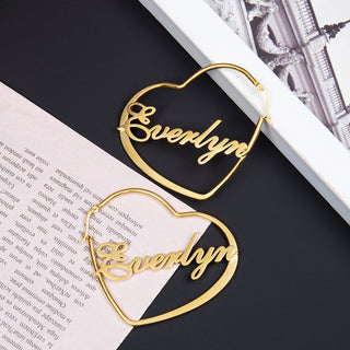Custom Name Heart Earrings