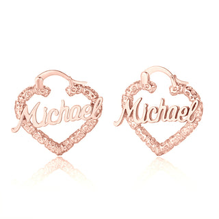 Custom Name Heart Earrings
