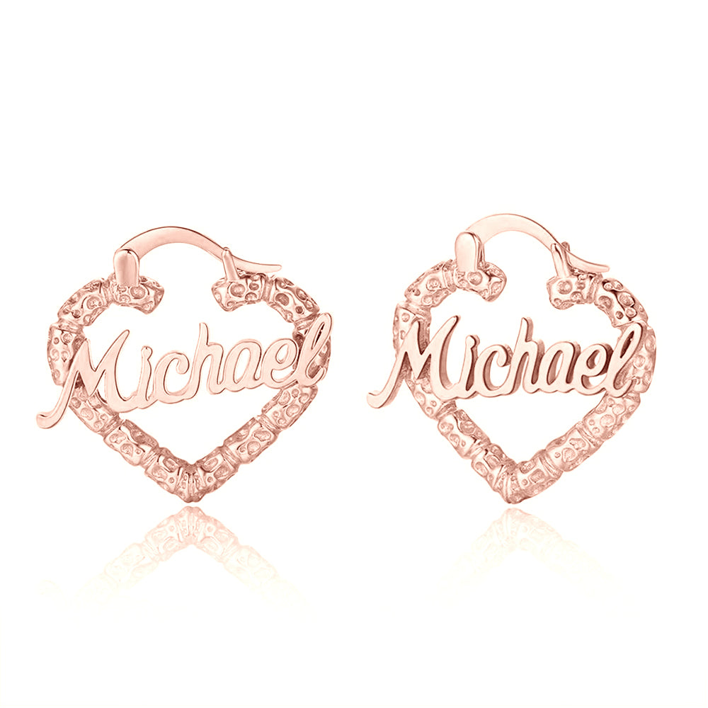 Custom Name Heart Earrings